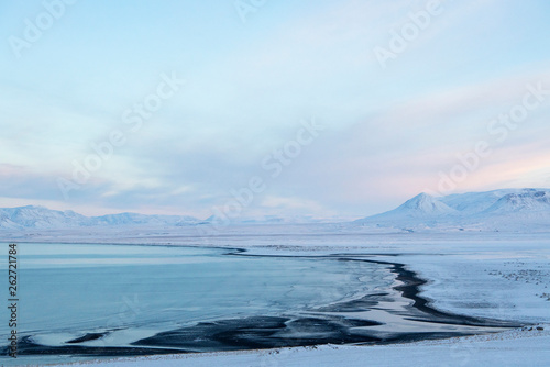 Winter in Iceland, a sea cove in the north. © Danny