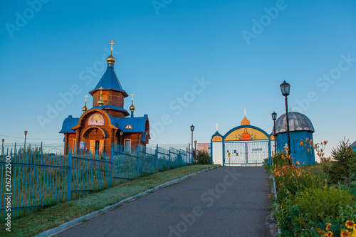 Holy Trinity Church in the village of Tashla, Russia. Wooden temple.