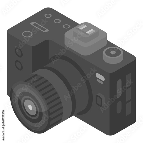 Professional camera icon. Isometric of professional camera vector icon for web design isolated on white background