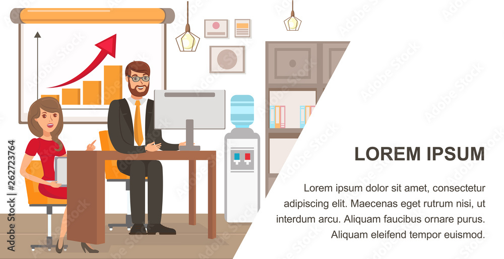 Businessman and Personal Assistant Banner Template