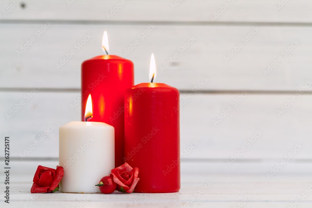 home lighting candles on wooden table