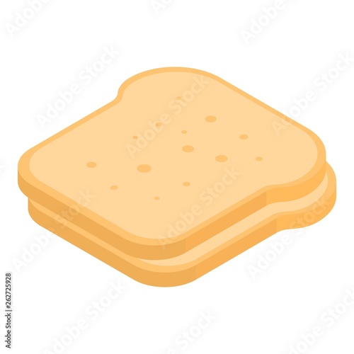 Slice of bread icon. Isometric of slice of bread vector icon for web design isolated on white background