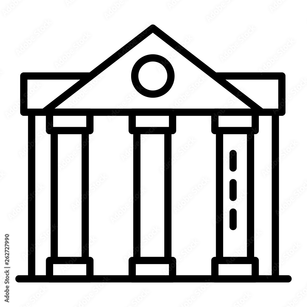 Column courthouse icon. Outline column courthouse vector icon for web design isolated on white background Column courthouse icon. Outline column courthouse vector icon for web design isolated on white background