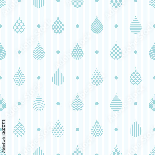 Rain drops background. Seamless pattern.Vector. 雨のパターン