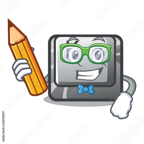 Student button K in the cartoon shape