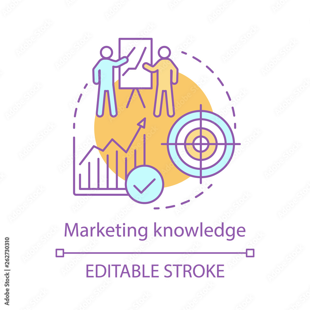 Marketing knowledge concept icon