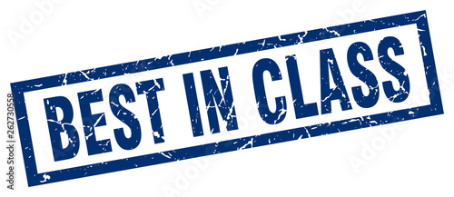 square grunge blue best in class stamp