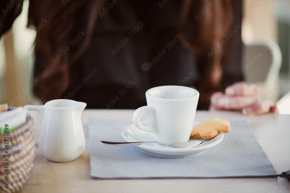 Macchiato coffee with spelt biscuits Macchiato coffee with spelt biscuits