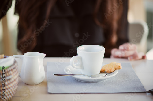 Macchiato coffee with spelt biscuits