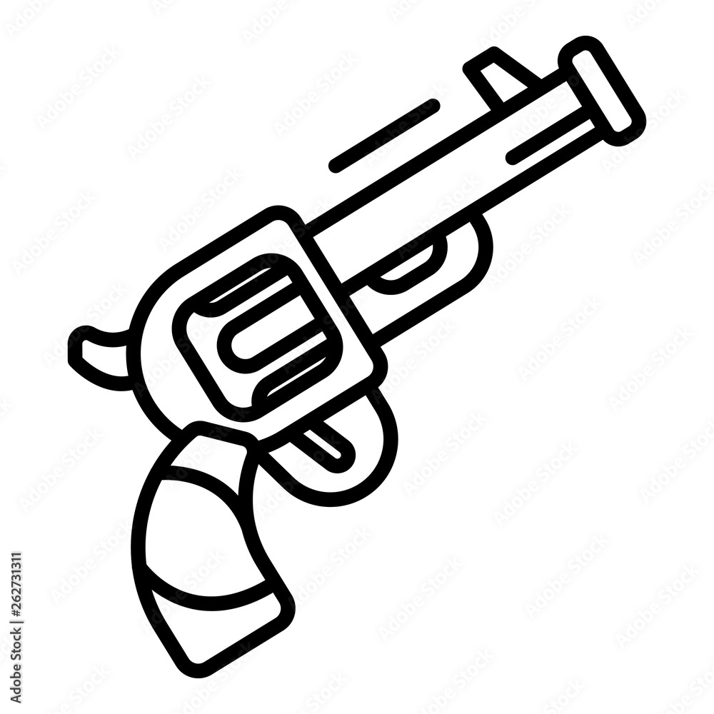 Triathlon revolver start signal icon. Outline triathlon revolver start signal vector icon for web design isolated on white background