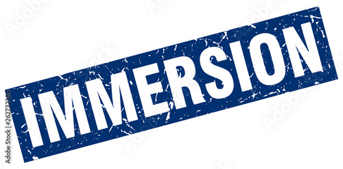 square grunge blue immersion stamp