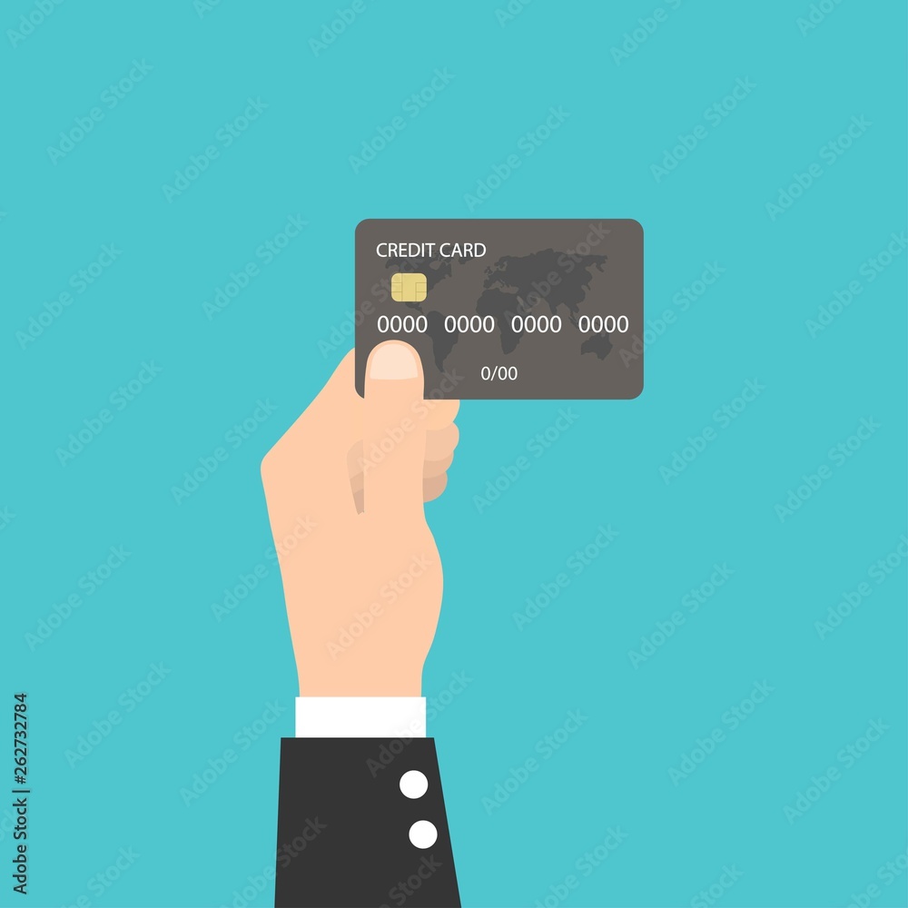 Hand holding credit card Hand holding credit card