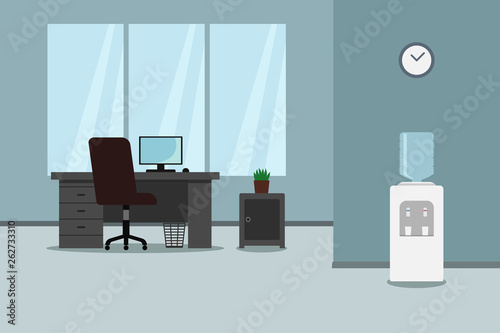 Empty office interior. Vector illustration.