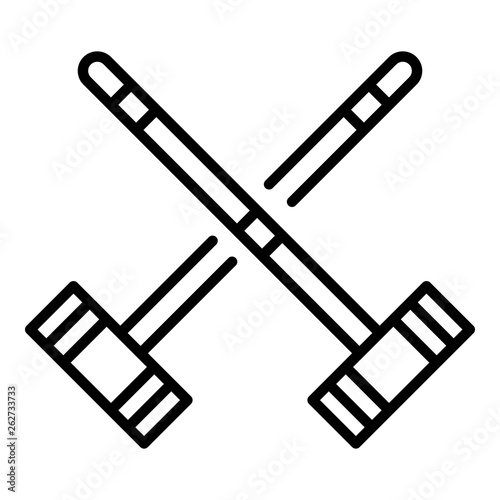 Croquet cross mallet icon. Outline croquet cross mallet vector icon for web design isolated on white background
