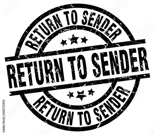 return to sender round grunge black stamp