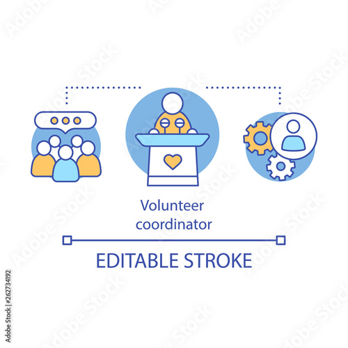 Volunteer management concept icon