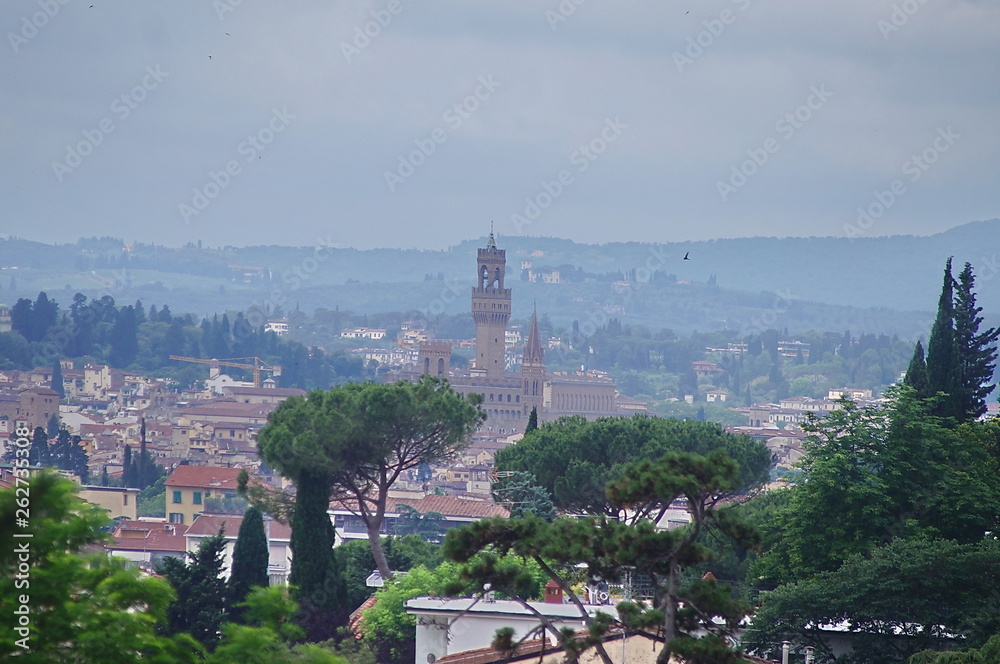 View of Florence from the Villa Ventaglio park, Florence, Italy