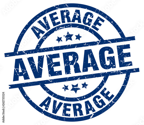 average blue round grunge stamp