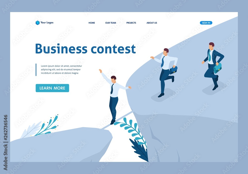 Obraz premium Isometric Participate in Business Competitions