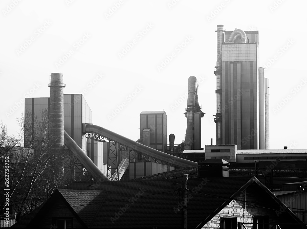 Cement factory industrial background