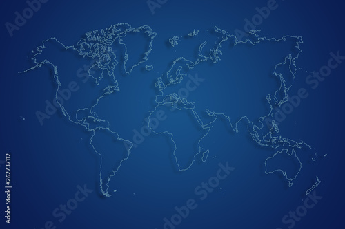 Fototapeta Naklejka Na Ścianę i Meble -  blue map of the world on blue background