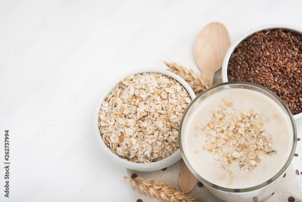Healthy and vegan food and drink glass Healthy and vegan food and drink glass
