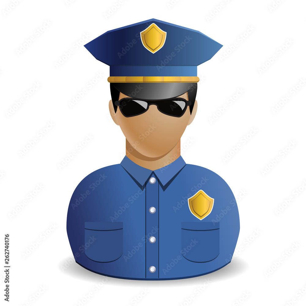 policeman officer in sunglass avatar icon policeman officer in sunglass avatar icon