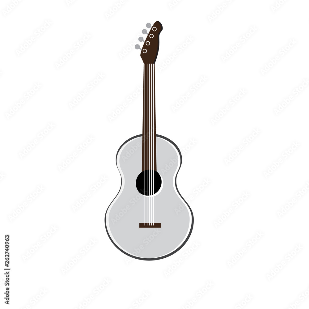 Fototapeta premium acoustic guitar isolated on white background