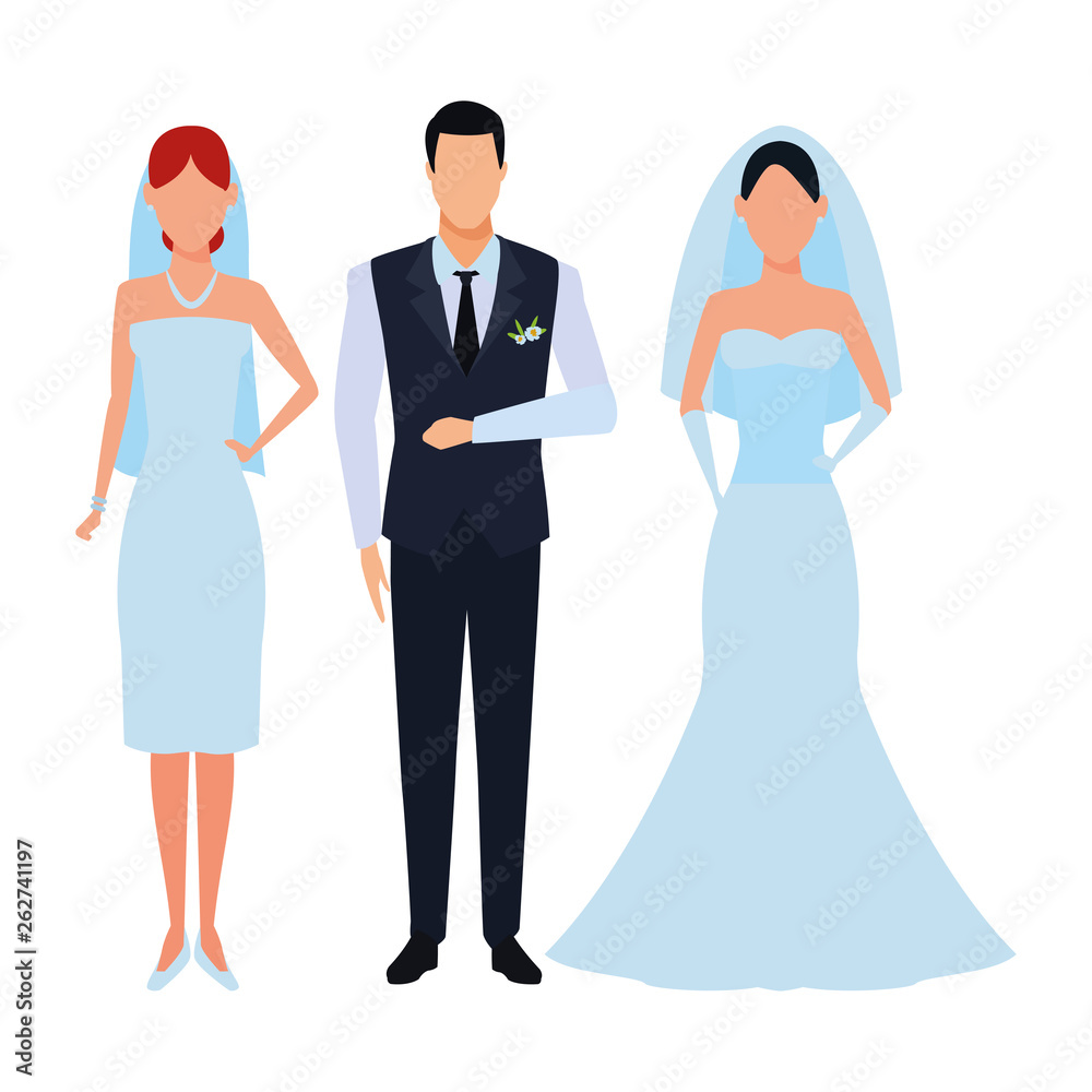 Fototapeta premium people dressed for wedding