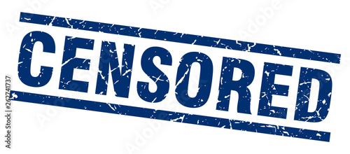 square grunge blue censored stamp
