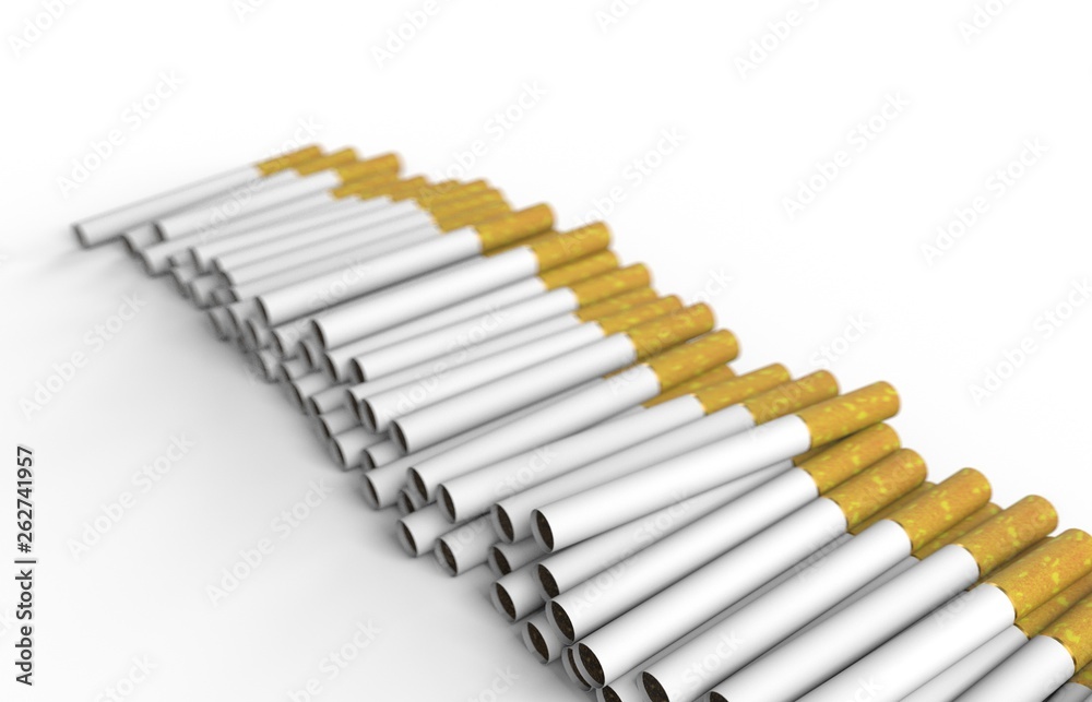 Cigarettes randomly piled in a large heap Cigarettes randomly piled in a large heap