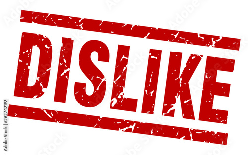 square grunge red dislike stamp