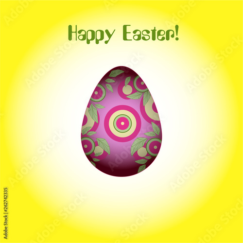 Easter egg with plant ornament Red
