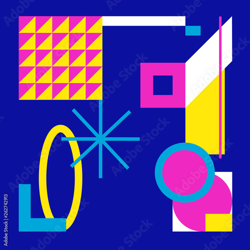 pink blue yellow neon colors geometry abstract background