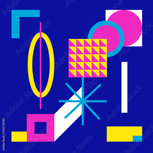 pink blue yellow neon colors geometry abstract background