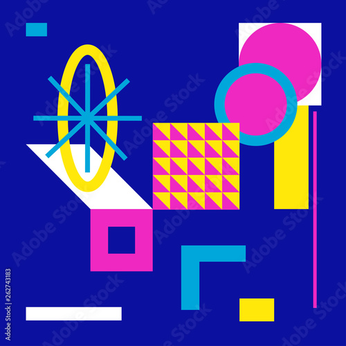 pink blue yellow neon colors geometry abstract background