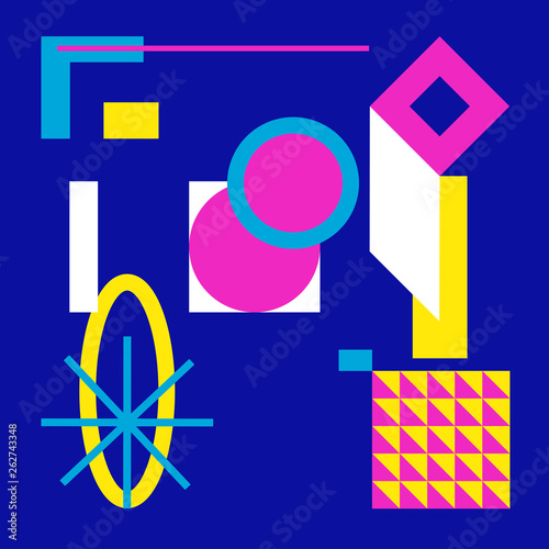 pink blue yellow neon colors geometry abstract background