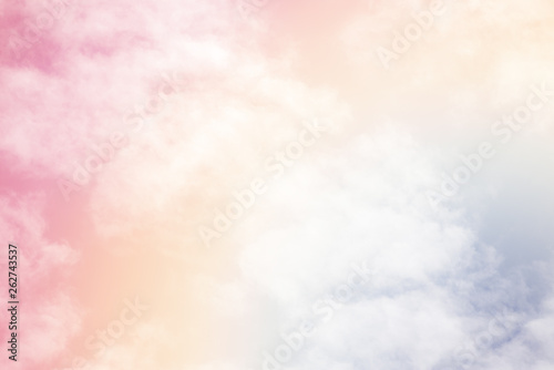 Sun and cloud background with a pastel colour