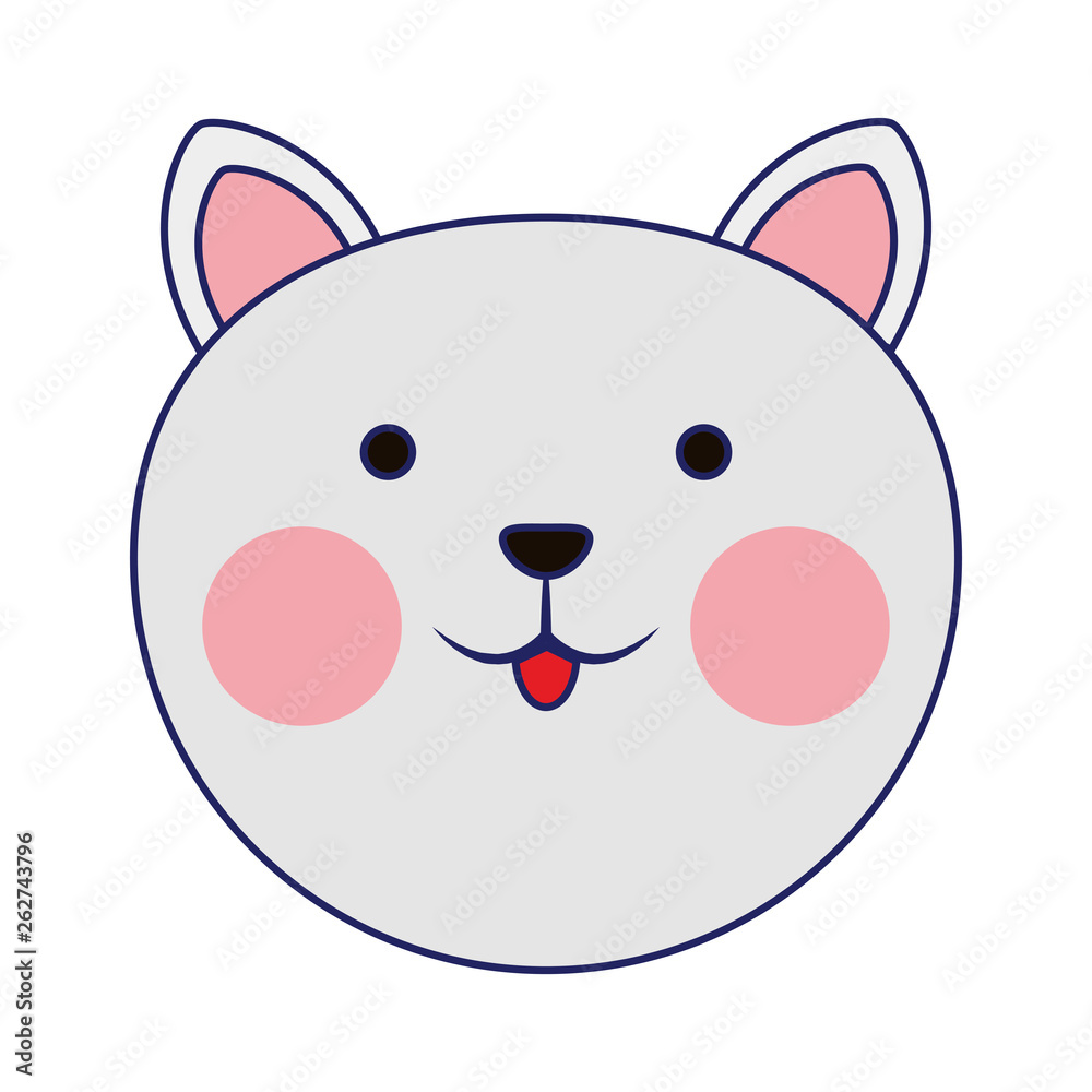 Cat cute animal head blue lines Cat cute animal head blue lines