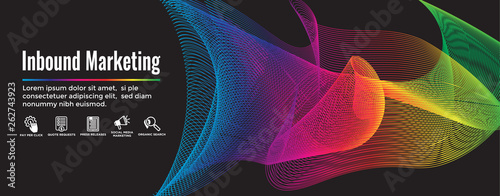 Digital Inbound Marketing Web Banner with Vector Icons with CTA, Growth, SEO, etc