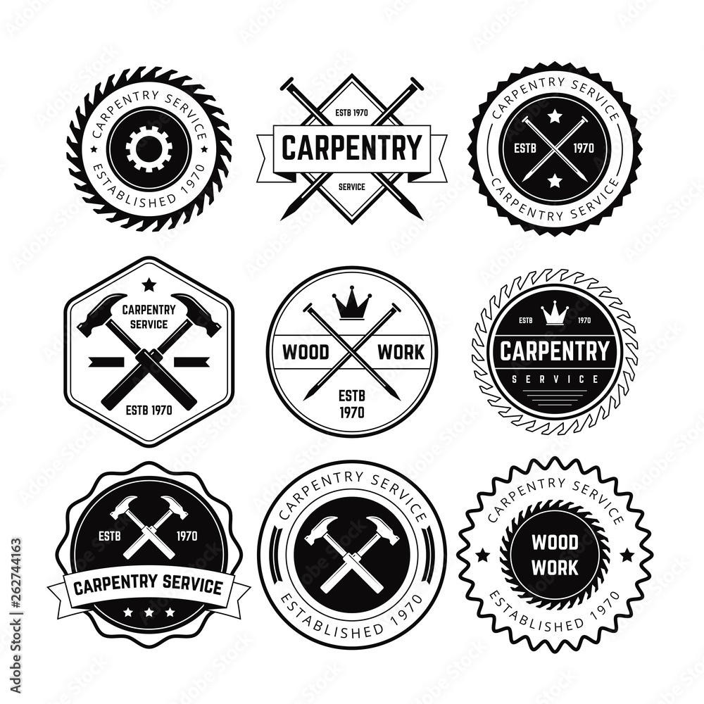 Obraz premium CARPENTRY BADGE VECTOR