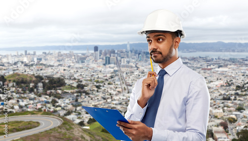 Photography architecture, construction business and building - indian architect or businessm
