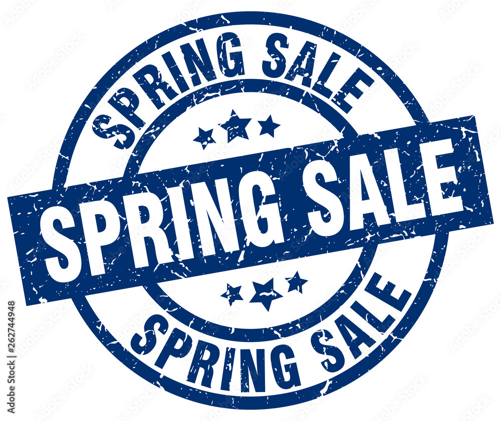 spring sale blue round grunge stamp spring sale blue round grunge stamp