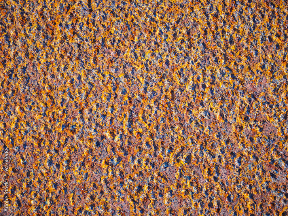 Texture of old rusty red metal at sunset Texture of old rusty red metal at sunset