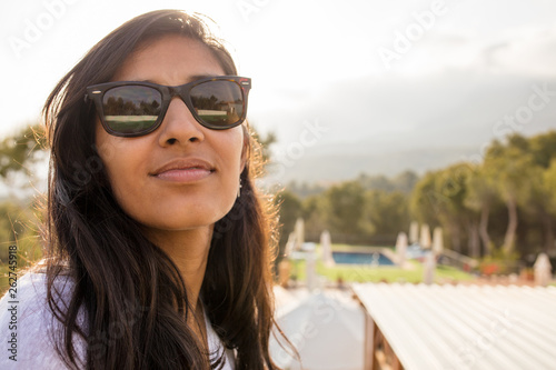 Tableau sur toile young indian woman happy and laughing