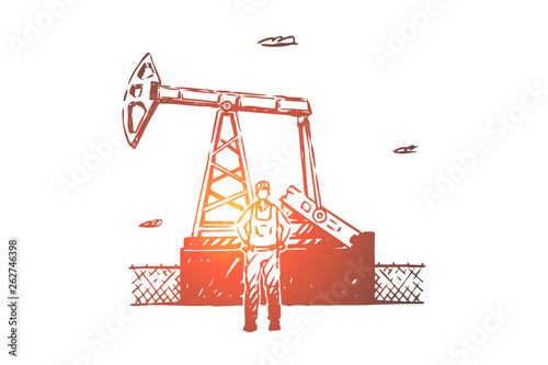 Petroleum refinery employee, resource mining business, industrial equipment maintenance worker, oilfield rig plant