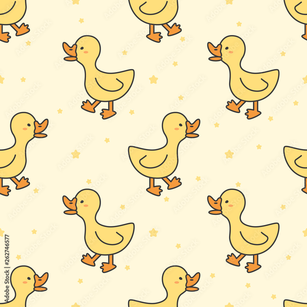 Cute duck Seamless Pattern Background
