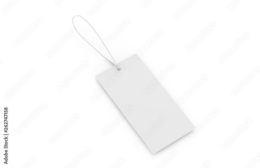 Naklejka premium Blank plastic travel number luggage identifier tag, mock up template on isolated white background, 3d illustration