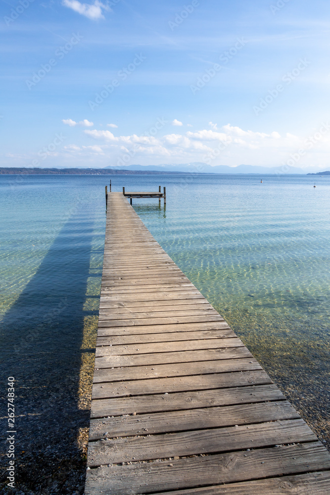 wooden jetty Starnberg lake