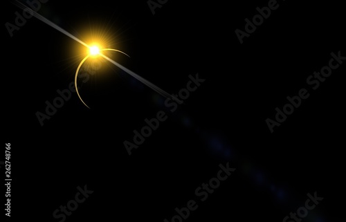 Lens flare, outer space earth, moon, eclipse